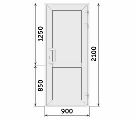 Одностворчатая дверь на балкон 900x2100