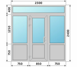 Холодная входная группа из алюминия 2300x2400