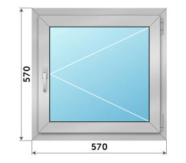 Железный оконный блок 570x570