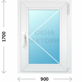 Пластиковое окно Рехау 900х1700 открывающееся