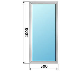 Одностворчатое окно Alumil 500x1000
