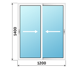 Двухстворчатое окно Alumil 1200x1400