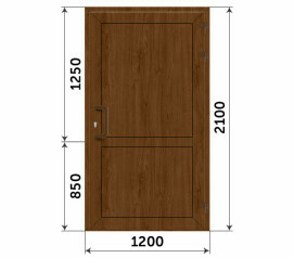 Пластиковая глухая дверь под дерево 1200x2100