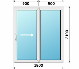 Пластиковая раздвижная дверь 1800x2100
