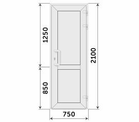 Одностворчатая глухая ПВХ 750x2100