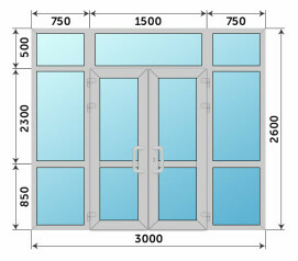 Холодная алюминиевая входная группа 3000x2600
