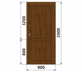 Пластиковая глухая дверь под дерево 900x2000
