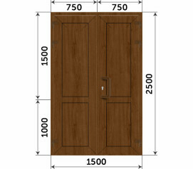 Пластиковая глухая дверь под дерево 1500x2500