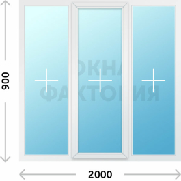 Пластиковое окно Veka 2000х900 глухое