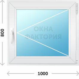 Пластиковое окно KBE 1000х800 открывающееся