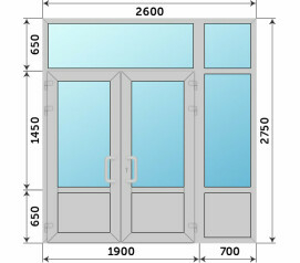 Входная группа из алюминиевого профиля 2600x2750