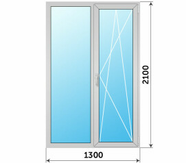Прямоугольный алюминиевый стеклянный балконный блок 1300x2100