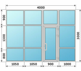 Холодная входная группа из алюминия 4000x3000