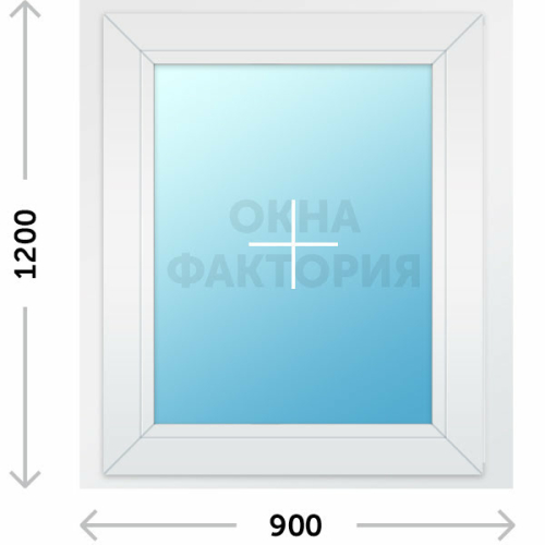 Пластиковое окно Veka 900х1200 глухое