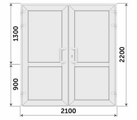 Пластиковая глухая дверь в тамбур 2100x2200