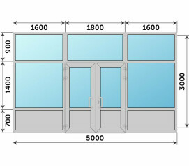 Холодная входная группа из алюминия 5000x3000