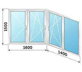 Окно на лоджию ALUTECH 3000x1500