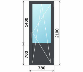 Пластиковая балконная дверь с глухим низом 780x2100