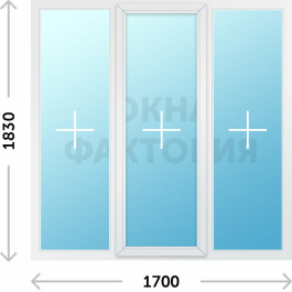 Пластиковое окно KBE 1700х1830 глухое
