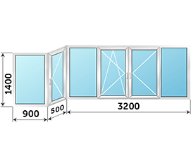 Балконное окно Provedal 4600x1400