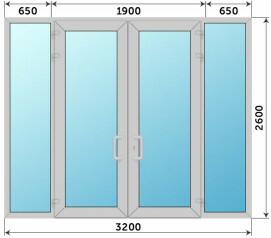 Холодная входная группа из алюминия 3200x2600