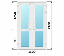 Панорамная стеклянная дверь на террасу ПВХ 1300x2100