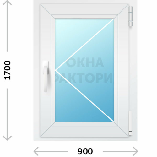 Пластиковое окно KBE 900х1700 открывающееся