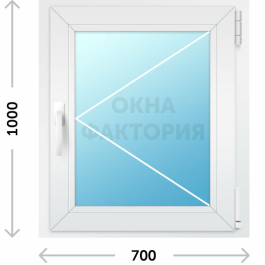 Пластиковое окно KBE 700х1000 открывающееся