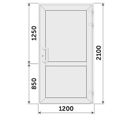 Пластиковая одностворчатая дверь арочная 1200x2100