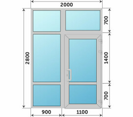 Входная группа из алюминиевого профиля 2000x2800