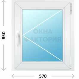 Пластиковое окно Veka 570х850 открывающееся