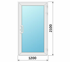Пластиковая остекленная дверь арочная 1200x2100