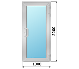 Одностворчатая дверь остекленная Alumil 1000x2200