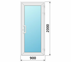 Пластиковая остекленная дверь в пол 900x2000