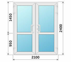 Пластиковая панорамная распашная дверь на террасу 2100x2400