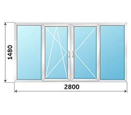 Окно на балкон Provedal 2800x1480