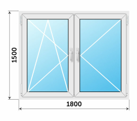 Пластиковое окно 1800x1500