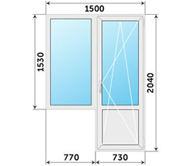 Теплое остекление балкона пластиковым блоком 1500x2040