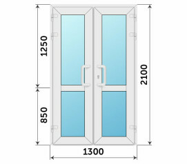 Пластиковая входная остекленная теплая дверь 1300x2100