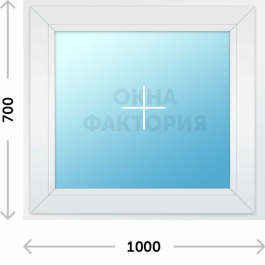 Пластиковое окно KBE 1000х700 глухое