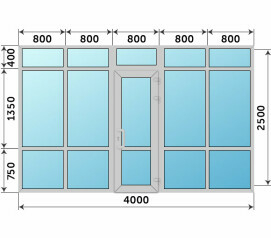 Холодная входная группа из алюминия 4000x2500