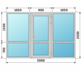 Входная группа из алюминиевого профиля 3000x2000