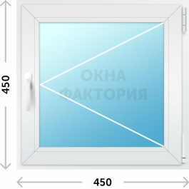 Пластиковое окно KBE 450х450 открывающееся