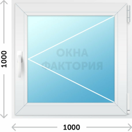 Пластиковое окно Рехау 1000х1000 открывающееся