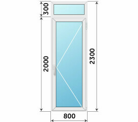 Остекление балкона 800x2300