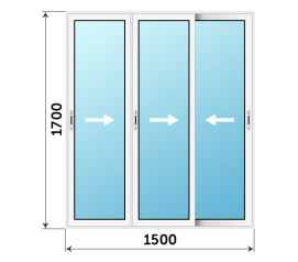Пластиковое окно 1500x1700