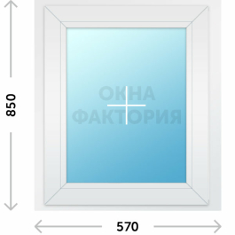 Пластиковое окно KBE 570х850 глухое