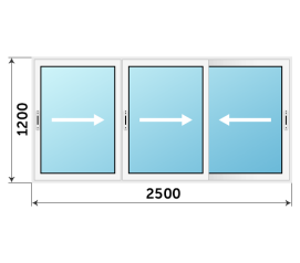 Пластиковое окно 2500x1200