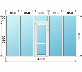 Теплая пластиковая входная группа в школу 4300x2500