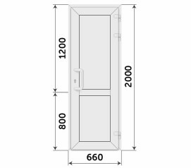 Пластиковая одностворчатая глухая дверь банная 660x2000